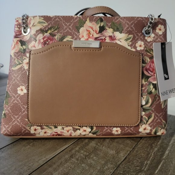 Nine West Canbury Floral Logo Convertible Shoulder Bag - Picture 1 of 4
